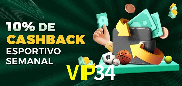 10% de bônus de cashback na VIP34